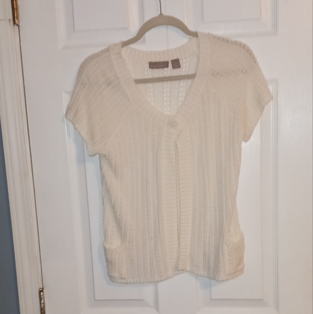 Kim Roger's Women's White Cardigan Size XL